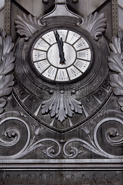 旧时钟城市工艺旅行白色建筑学灰色金属艺术装饰品时间图片
