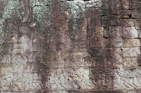 柬埔寨拜顿寺庙古老的里叶伏石头雕塑高棉语历史上帝废墟景点地标旅游古迹图片