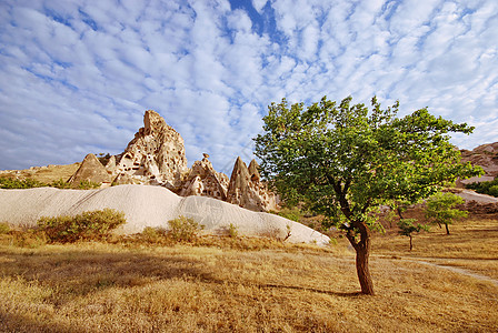 土耳其卡帕帕多西亚旅行石灰石文化吸引力火鸡爬坡岩石游客洞穴天空图片