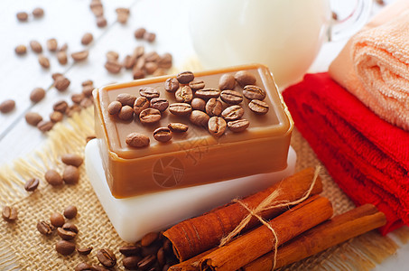 咖啡肥皂 温泉肥皂 咖啡和牛奶橘皮奢华豆子手工擦洗泡沫香气身体卫生组织图片
