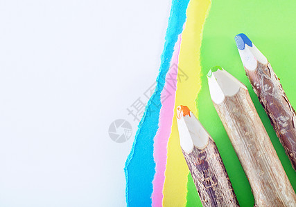 彩纸和铅笔补给品爱好创造力教育正方形快乐幼儿园路口想像力蓝色图片