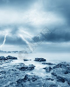 海上的暴风力量闪电海浪气氛科学海啸空气大自然宇宙危险背景图片