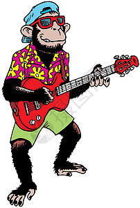 吉他猴子图片