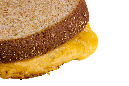 三明治加融化奶酪小吃宏观白色黄油午餐饮食面包餐厅烹饪棕色图片