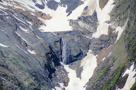 雪山瀑布质图片