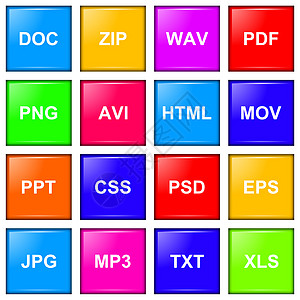 文件扩展扩展名图标序列插图文档电脑视频档案播放器办公室网络压缩图片图片