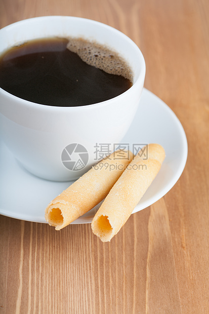 咖啡和饼干小吃食物甜点勺子烘烤早餐家庭麦片文化饮料图片