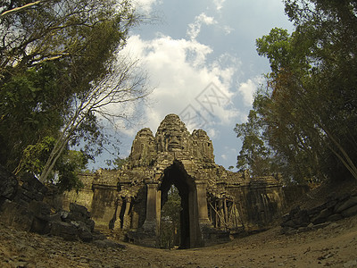 Agkor Thom 柬埔寨崇拜寺庙高棉语遗产建筑学收获扫管旅行地标建筑图片