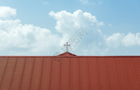 夏洛特阿马利亚的弗雷德里克路德教会铁皮波纹古董假期教堂建筑红色热带城市处女图片