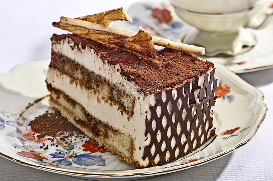 蒂拉米苏奶油蛋糕甜点巧克力盘子杯子图片