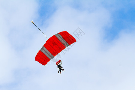Skydiver 降落伞打开乐趣天空跳跃飞行跳伞伞兵刺激危险运动跳伞员图片