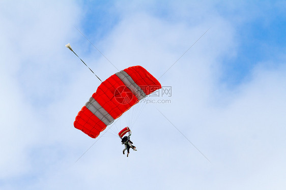 Skydiver 降落伞打开乐趣天空跳跃飞行跳伞伞兵刺激危险运动跳伞员图片