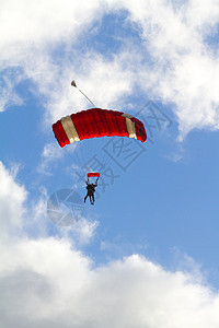 Skydiver 降落伞打开跳伞员跳伞刺激漂浮跳跃运动乐趣伞兵蓝天危险图片