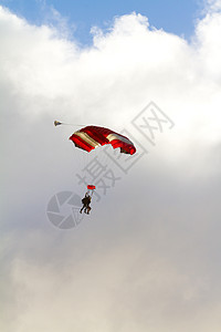 Skydiver 降落伞打开伞兵跳伞跳伞员飞行乐趣运动跳跃危险刺激爱好图片