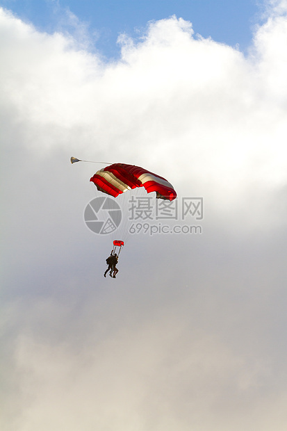 Skydiver 降落伞打开伞兵跳伞跳伞员飞行乐趣运动跳跃危险刺激爱好图片