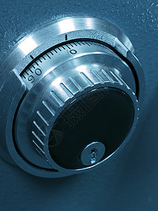 安全输电组合 Spinner 的特写蓝色保护密码现金工具宏观代码色调宝藏金融图片