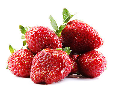 白色的美丽的草莓 在白色上被孤立乳制品饮料水果汁食物冰淇淋奶制品影棚点差味道农作物图片