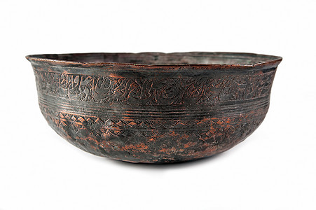 旧古董铜碗工艺雕刻花瓶青铜宝藏艺术房子金属魅力国家图片