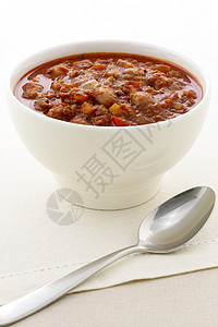 超薄牛肉的美食辣椒豆洋葱棕色香菜食物午餐红豆辣椒胡椒蔬菜勺子图片