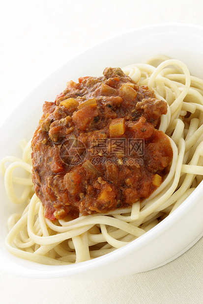 意大利面条波龙内ecolor猪肉食物熏肉香料蔬菜美食午餐盘子美味餐厅图片