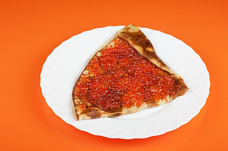 用红鱼子酱煎饼美食盘子烹饪国家煎饼营养餐厅面团烘烤美味图片