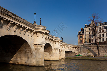 Pont Neuf 巴黎 法国 法国历史建筑拱门历史性城市立面路灯旅游旅行日落图片