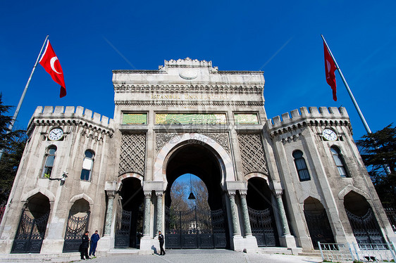 土耳其伊斯坦布尔大学城市历史性旅行遗产建筑大学旅游旗帜火鸡历史图片