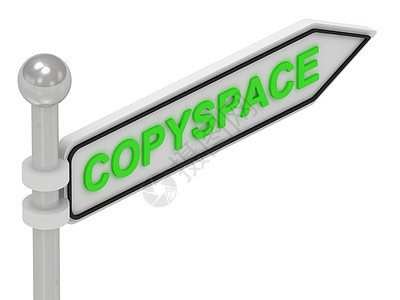 箭头指针上的COPYSPACE 字词图片