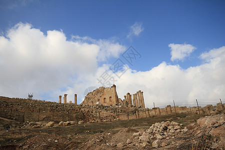 约旦贾拉什 宙斯寺首都废墟帝国旅行石头建筑学入口寺庙文明历史图片