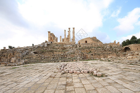 约旦贾拉什 宙斯寺纪念碑考古学历史石头建筑学沙漠首都入口天空旅游图片