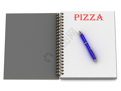 笔记本页上的PIZA字词图片