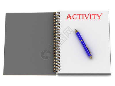 笔记本页上的活动单词图片