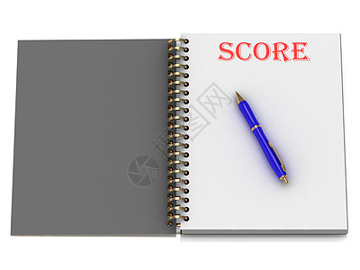 笔记本页上的 SCORE 单词图片