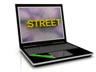 笔记本电脑屏幕上的STREET信息图片