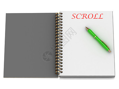 笔记本页上的 SCROL 字词图片