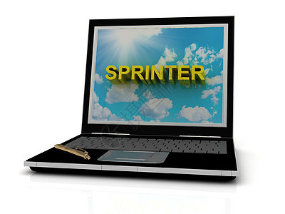 笔记本电脑屏幕上的SPRITER标志图片