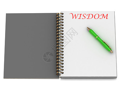 笔记本页上的 WISDOM 单词图片