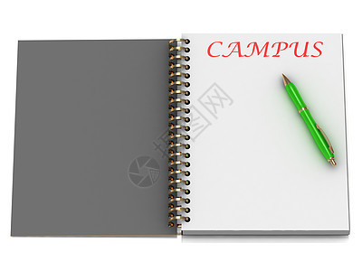 笔记本页上的 CAMPUS 单词图片