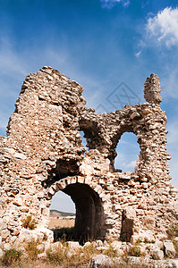 隔离墙废墟纪念碑旅游寺庙建筑学岩石文明城市天空建筑地标背景图片