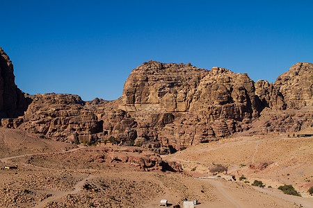 约旦佩特拉的景观金库历史建筑学文化石头沙漠装备旅行遗产历史性图片