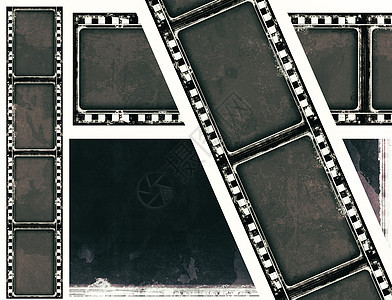 带有文本或图像空间的 Grunge 胶片框相机苦恼刷子胶卷艺术拼贴画古董面具噪音幻灯片图片