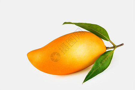 芒果火龙果芒果甜点叶子饮食食物果汁热带绿色水果维生素黄色背景