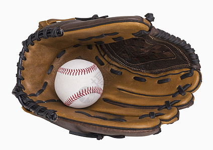 棒球球和手套器材皮革体育运动白色图片