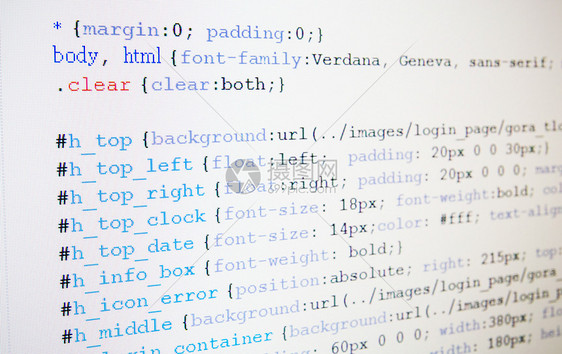 LCD 屏幕上的 CSS 语言代码图片