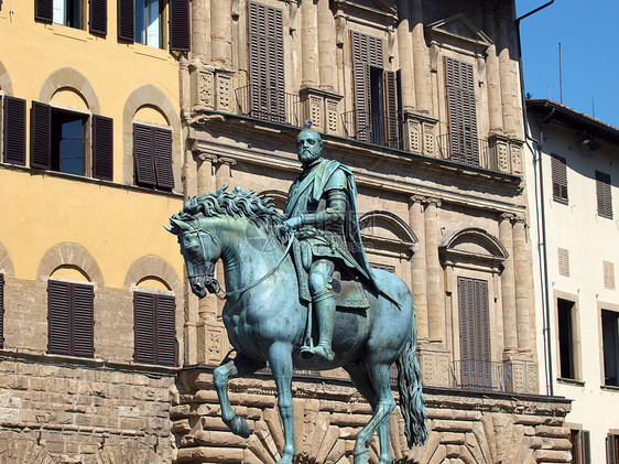 佛罗伦萨 夫人广场喷泉艺术历史海王星雕像建筑学青铜肌肉雕塑石头图片