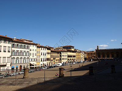 意大利托斯卡纳州佛罗伦萨皮蒂广场建筑学城市艺术正方形雕塑街道拱廊建筑物图片
