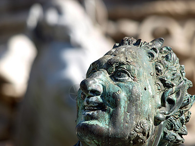 佛罗伦萨州的海王星喷泉马匹双锥广场水螅雕塑雕像艺术领主图片