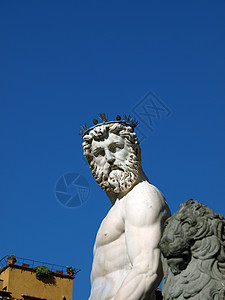 佛罗伦萨州的海王星喷泉广场领主雕塑雕像双锥艺术图片
