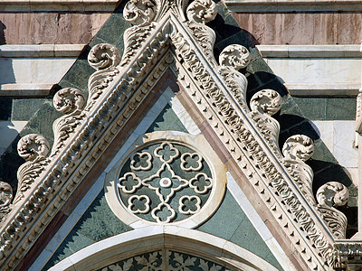 佛罗伦萨  了解Duomo正面细节控制板大理石教会建筑学雕塑艺术门户网站六角板拱廊大教堂图片