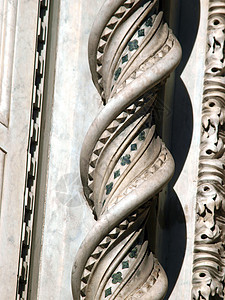 佛罗伦萨设计Duomo外墙入口的装饰控制板宽慰教会大教堂建筑学拱廊门户网站雕塑六角板艺术图片